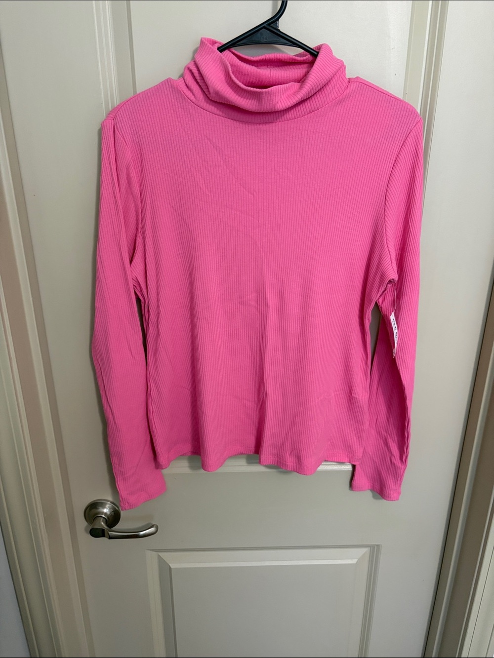 Old Navy Bright Pink Ribbed Turtleneck Long Sleeve Top